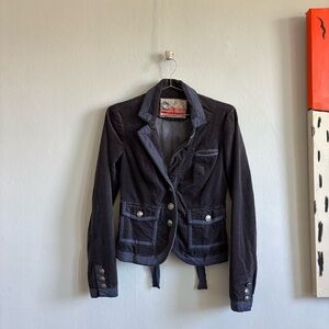 vintage free people fitted velvet jacket